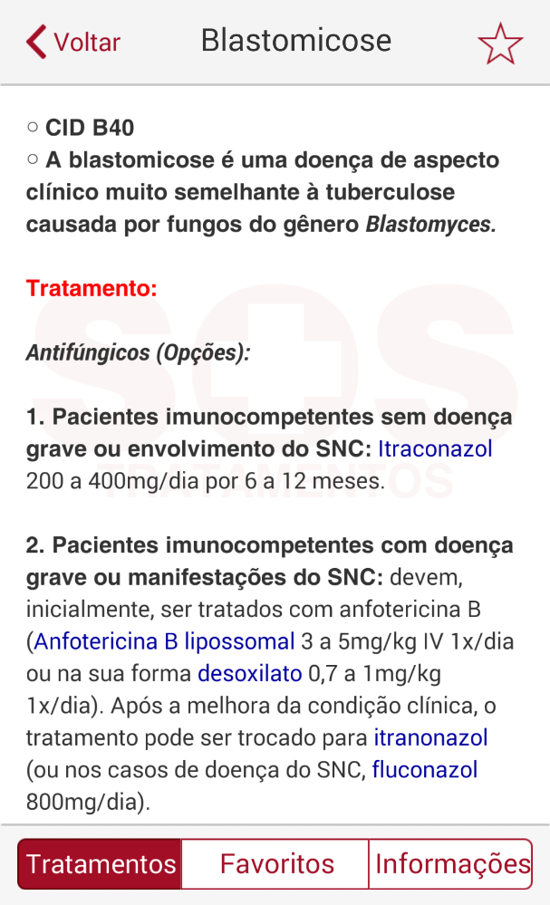 Android application SOS Tratamentos screenshort