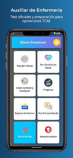 Android application Test auxiliar enfermería -TCAE screenshort