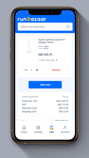 Android application RunBazaar screenshort
