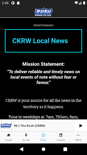 96.1 The Rush (CKRW) Screen 3