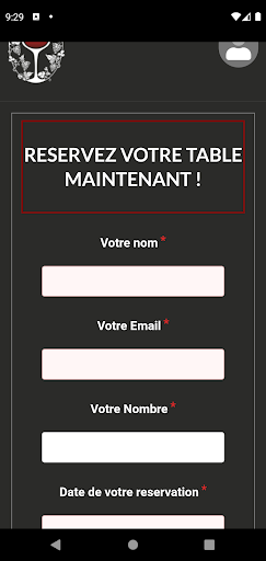 Android application 1755 réservation screenshort