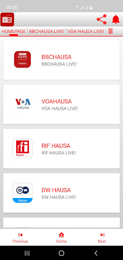 Android application Hausa Radio - BBC, VOA, DW RFI screenshort