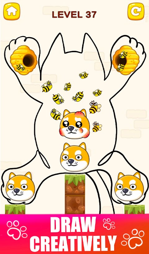 Doge Draw: 犬  ハニー ハイブ ミツバチのおすすめ画像1