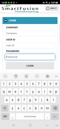 Android application Smartfusion Timekeeping screenshort