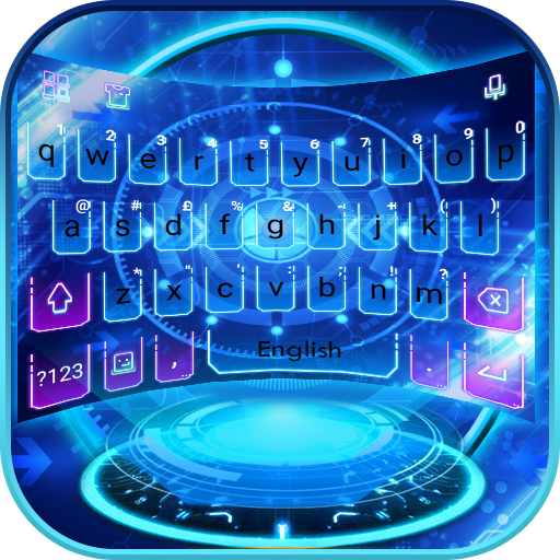 Neon Spaceship Keyboard Theme logo
