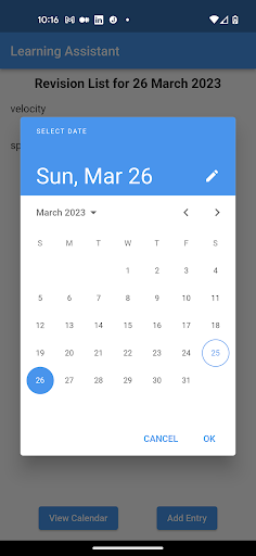 Android application Learning Assistant screenshort