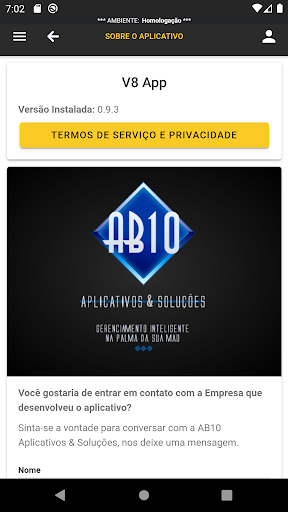 V8 App p/ Treinamentos Screen 3
