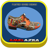 funny designs painted shoes icon