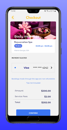 Android application Eleventh Hour Booking screenshort