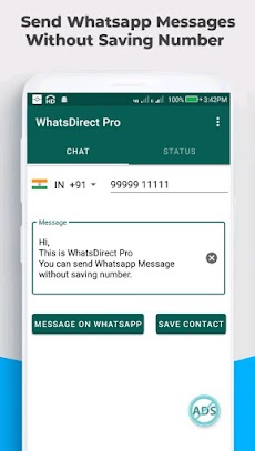 WhatsDirect Pro -Chat & Statusのおすすめ画像1