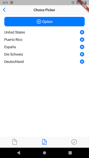 Choice Picker Screen 3
