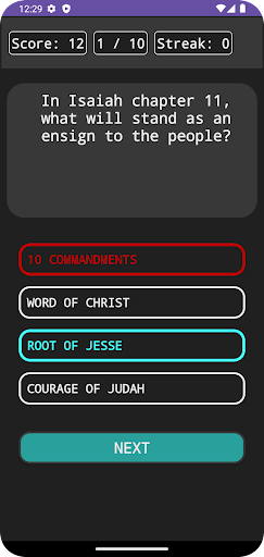 Bible Trivia Screen 2