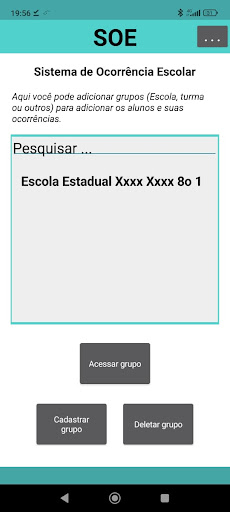 Android application Sistema de Ocorrência Escolar screenshort