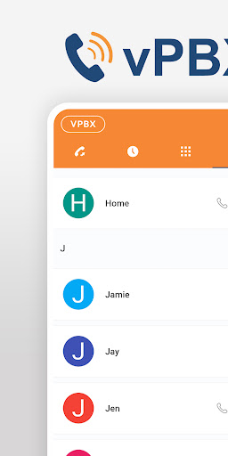 Android application vPBX Softphone screenshort