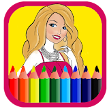 barbie coloring icon