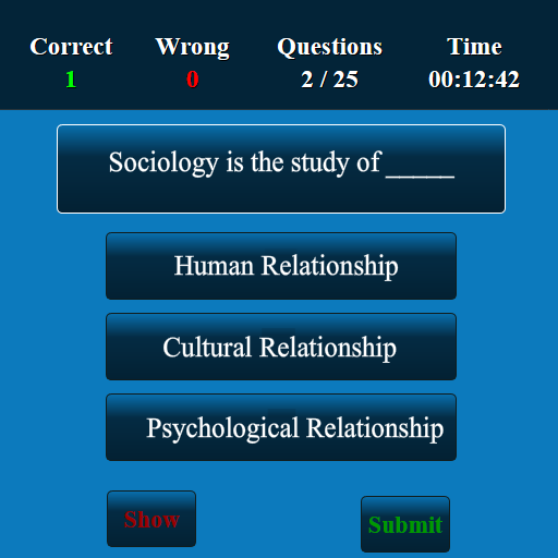 Sociology MCQ Screen 3