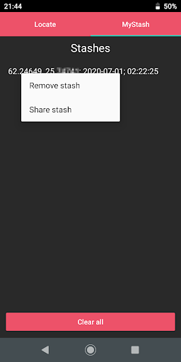MyStash: GPS location finder Screen 2