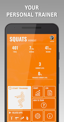 Android application Squats screenshort