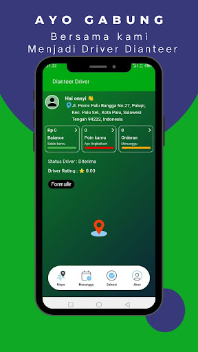 Android application Dianteer Driver screenshort