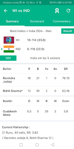 CricFan - Live Cricket Score Screen 3