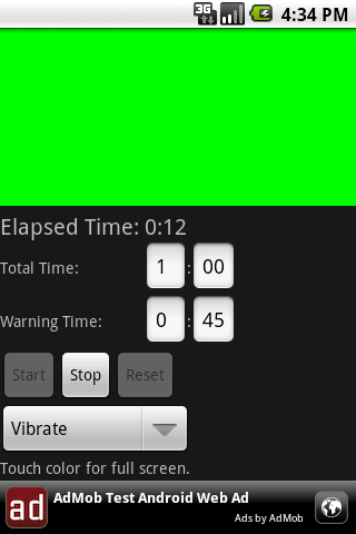 Android application Presentation Timer screenshort