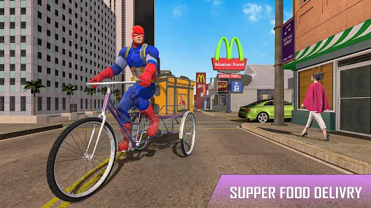 Superhero Tricycle: Taxi Game
