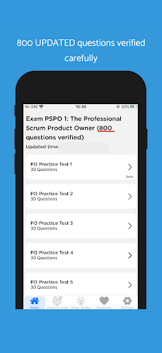 Android application PSPO 1 Exam 2024 screenshort