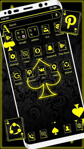 Neon Card Ace Spade Theme Screen 3