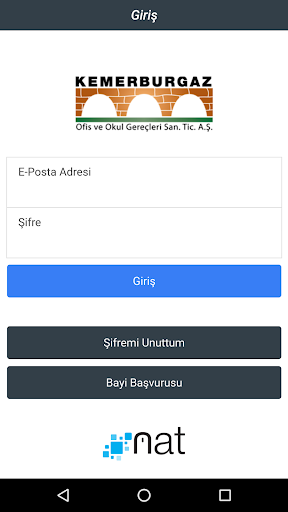Android application Kemerburgaz B2B screenshort