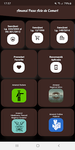 Android application Amenzi Pază și Acte de Comerț screenshort