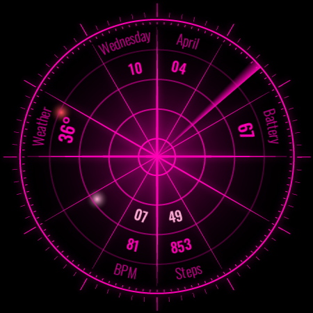 Screenshot of Radar Watch Face by Nodeshaper