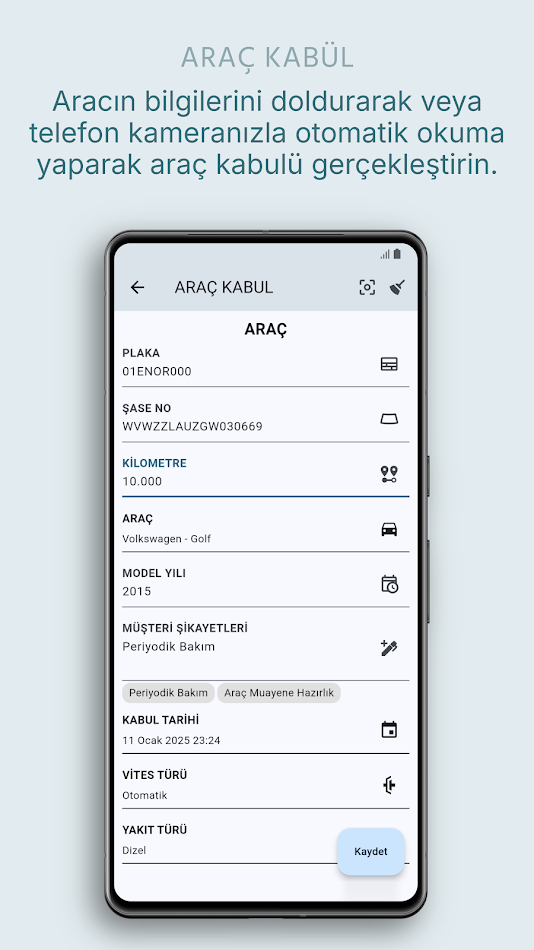 #3. Araç Servisi - Servisium (Android) Ved: Enor Yazılım