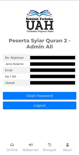 Android application Setoran Hafalan Sekolah Terbuk screenshort