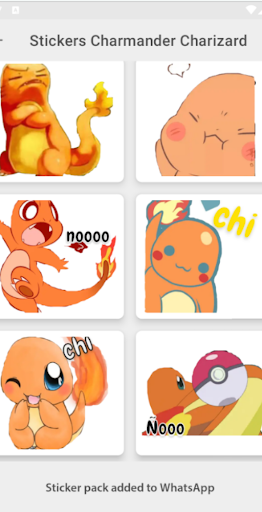 Stickers Charmander Charizard.🔥 WastickerApps