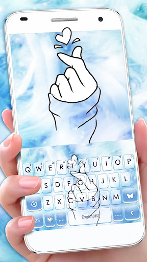 Android application Pastel Blue Love Keyboard Them screenshort