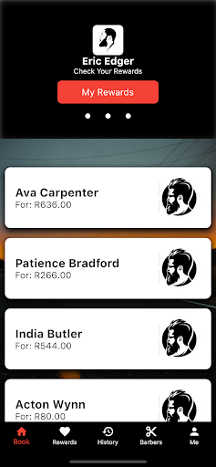 Android application Eric Edger Barbershop screenshort
