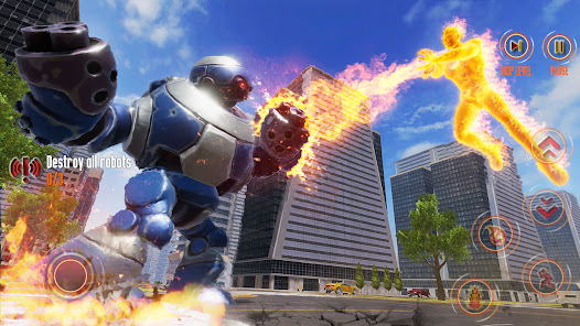 Flying Fire Super Hero Game 3D  screenshots 4
