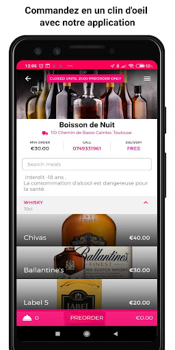 Android application Boisson de Nuit screenshort
