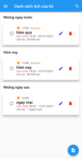 mySchedule Screen 2