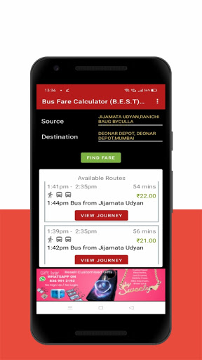 Android application Mumbai Local Bus - Live Timing screenshort