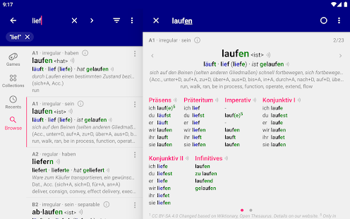 Verbs German Dictionary 4.2.171 verbs APK screenshots 8