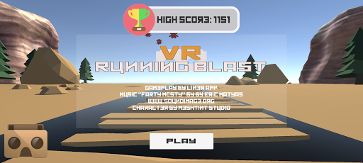 Android application VR Running Blast screenshort
