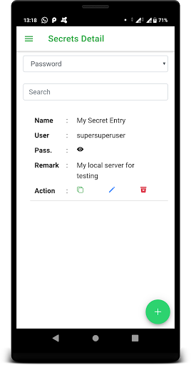 Offline Secret Manager Screen 3