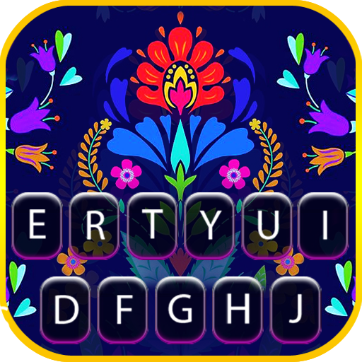 Blue Mexican Flowers Keyboard logo