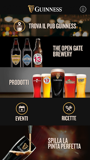 Android application Guinness Italia screenshort