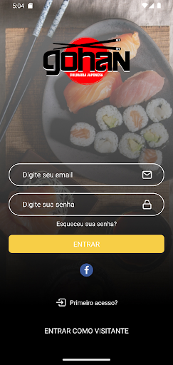 Android application Gohan Culinária Japonesa screenshort