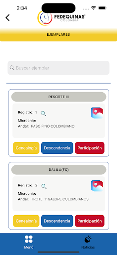 Android application AppFedequinas screenshort