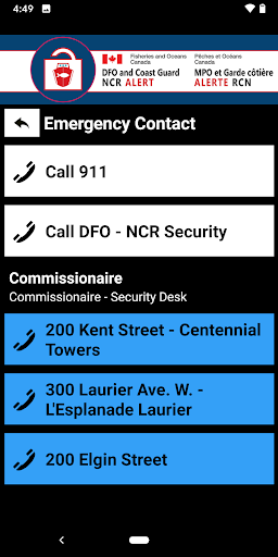 DFO NCR Alert Screen 3