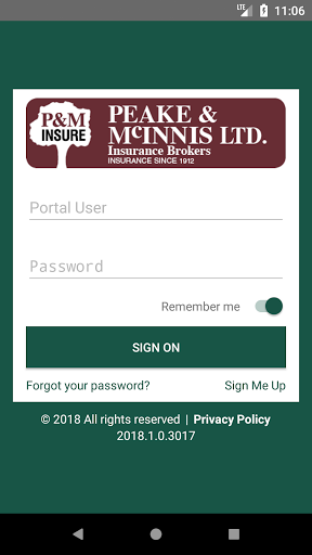 Android application Peake & McInnis Insure screenshort