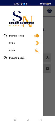 Android application Notifications parlantes screenshort